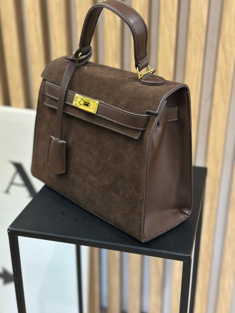 Sac Hermy marron façon daim