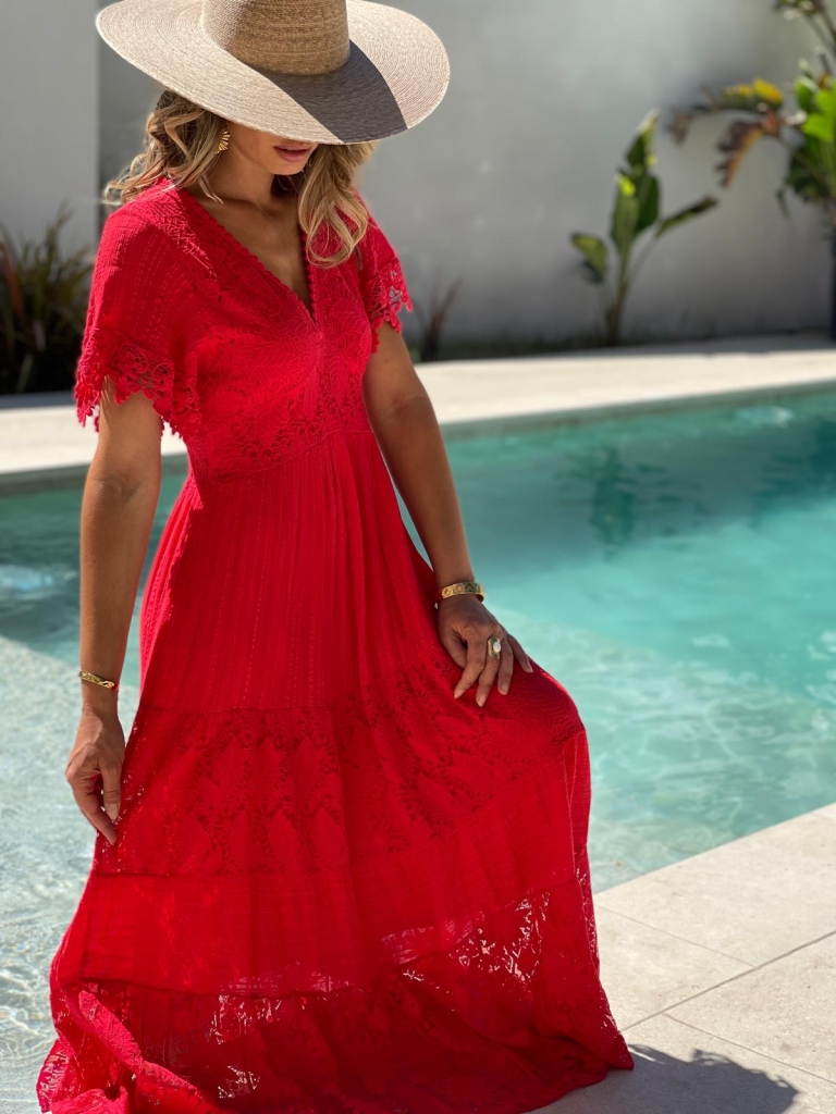 Robe Jodie longue rouge